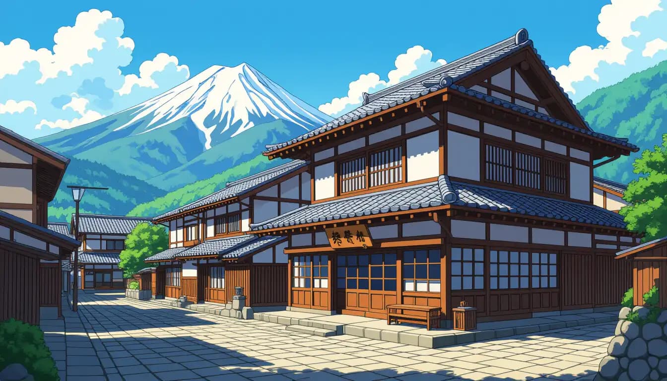 Traditional kominka townhouse in Takayama Gifu with mountain views