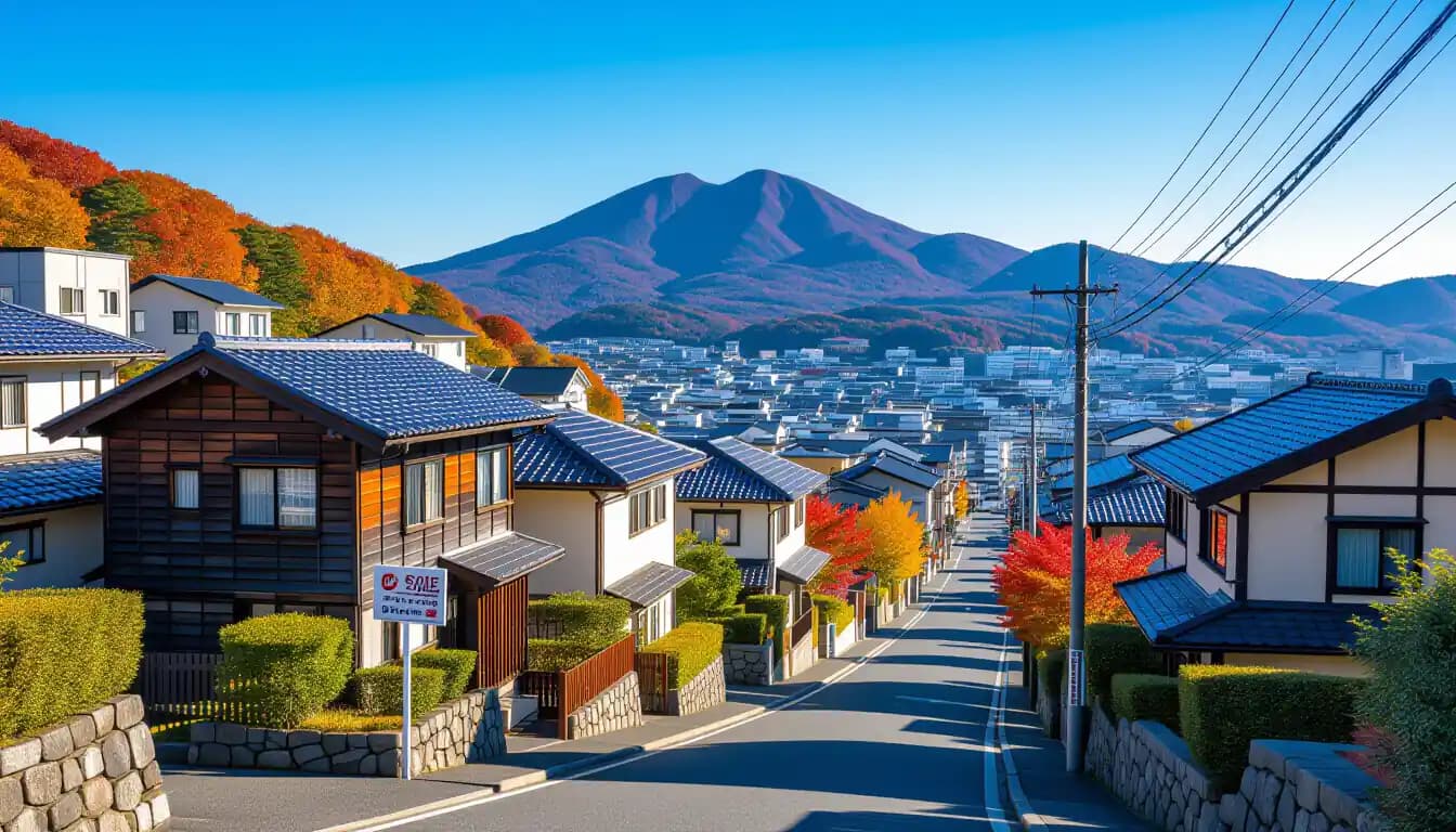 Foreign buyer signing property documents with Japanese real estate agent in Hakodate office