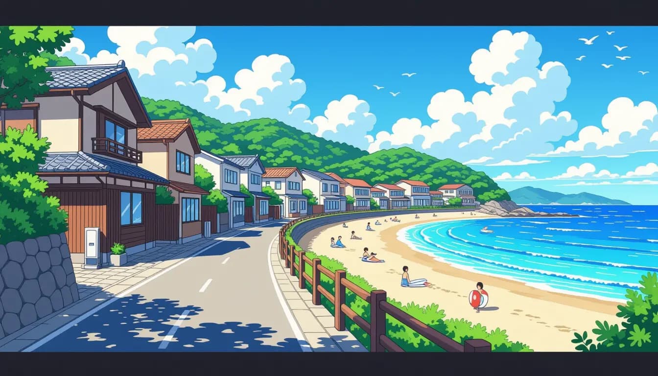 Hayama marina and coastal residential area