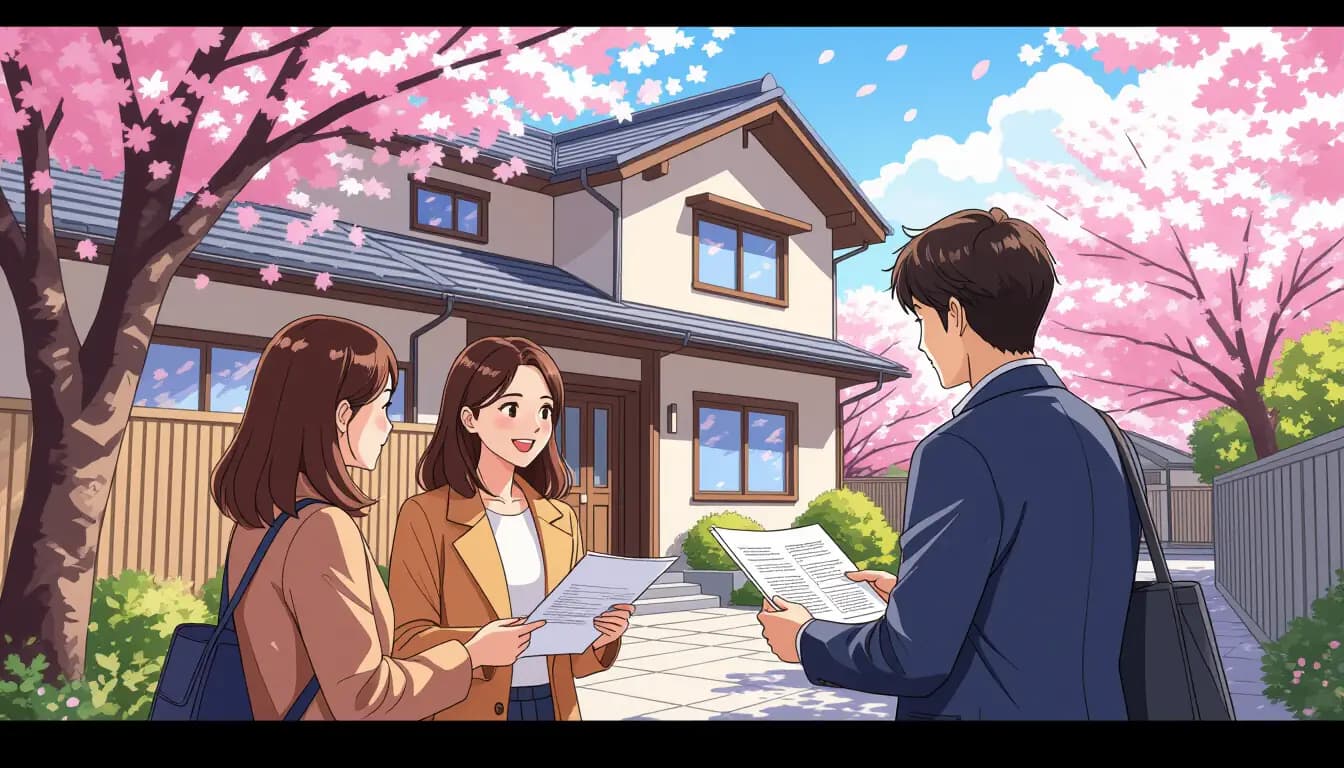 Modern Japanese house neighborhood with clear street view and residential properties