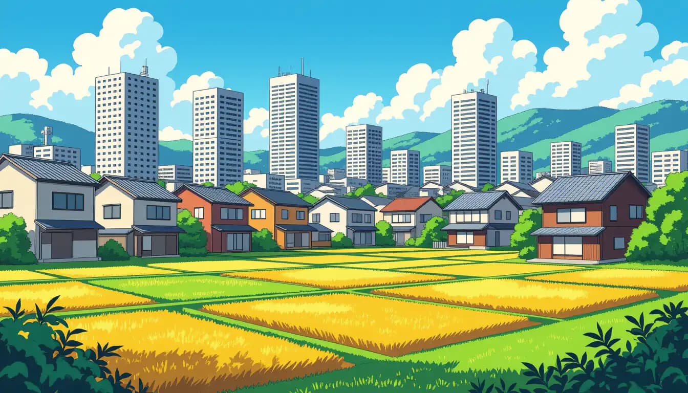 Akiya vacant houses in rural Japan countryside