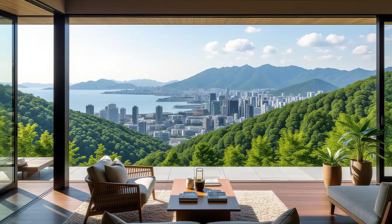 Rokko Mountain traditional villa with Japanese garden and mountain backdrop