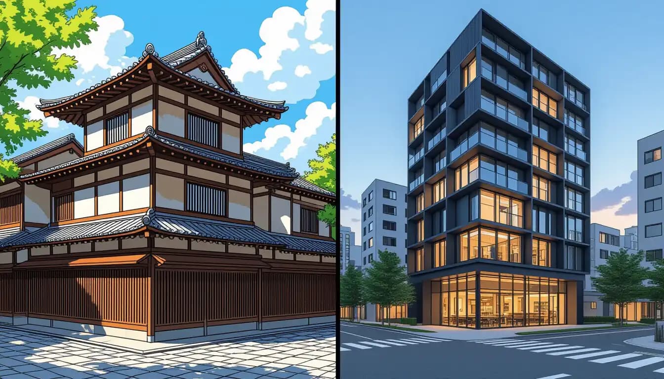 Kyoto Nishijin district neighborhood streets showing property investment areas