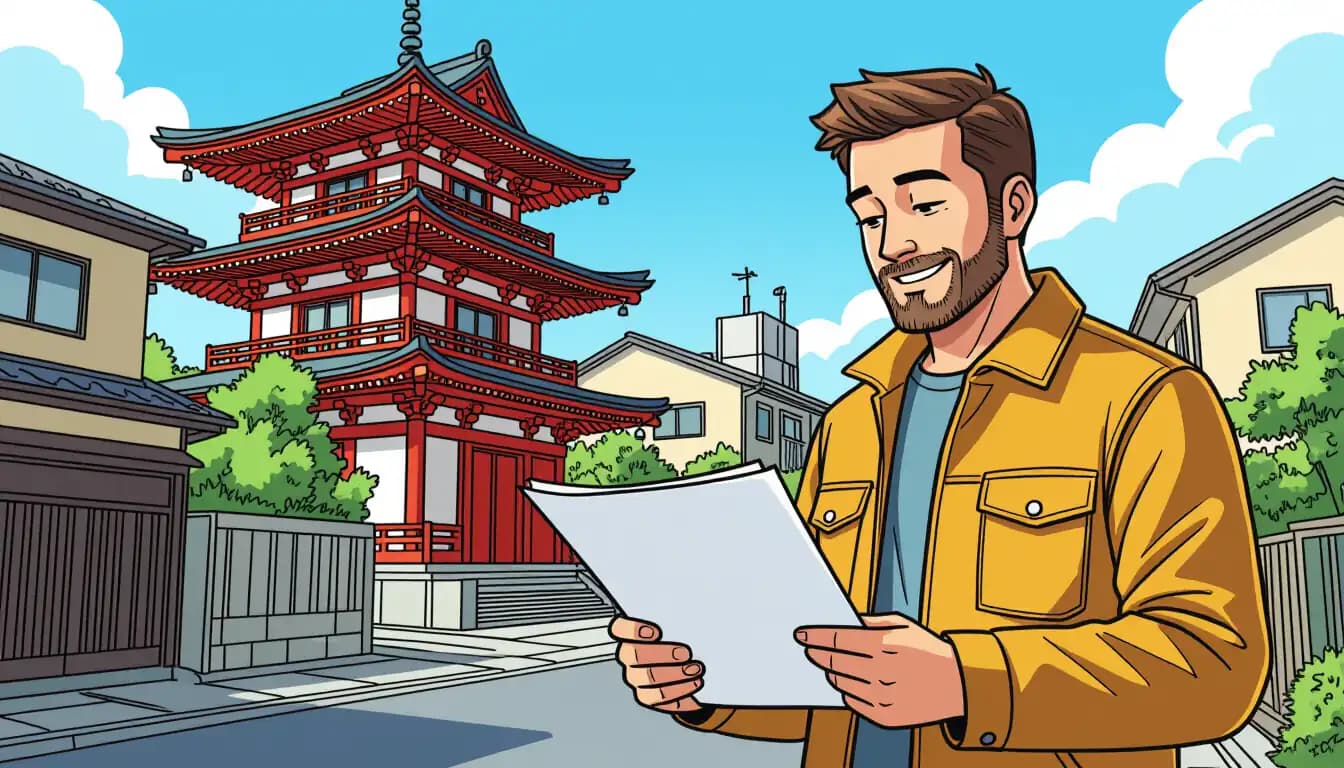 Landlord reviewing rental property insurance documents in Japan