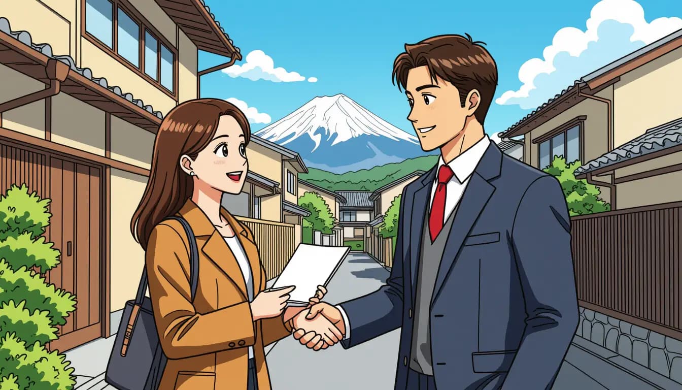 Foreigner working with a bilingual real estate agent in Japan