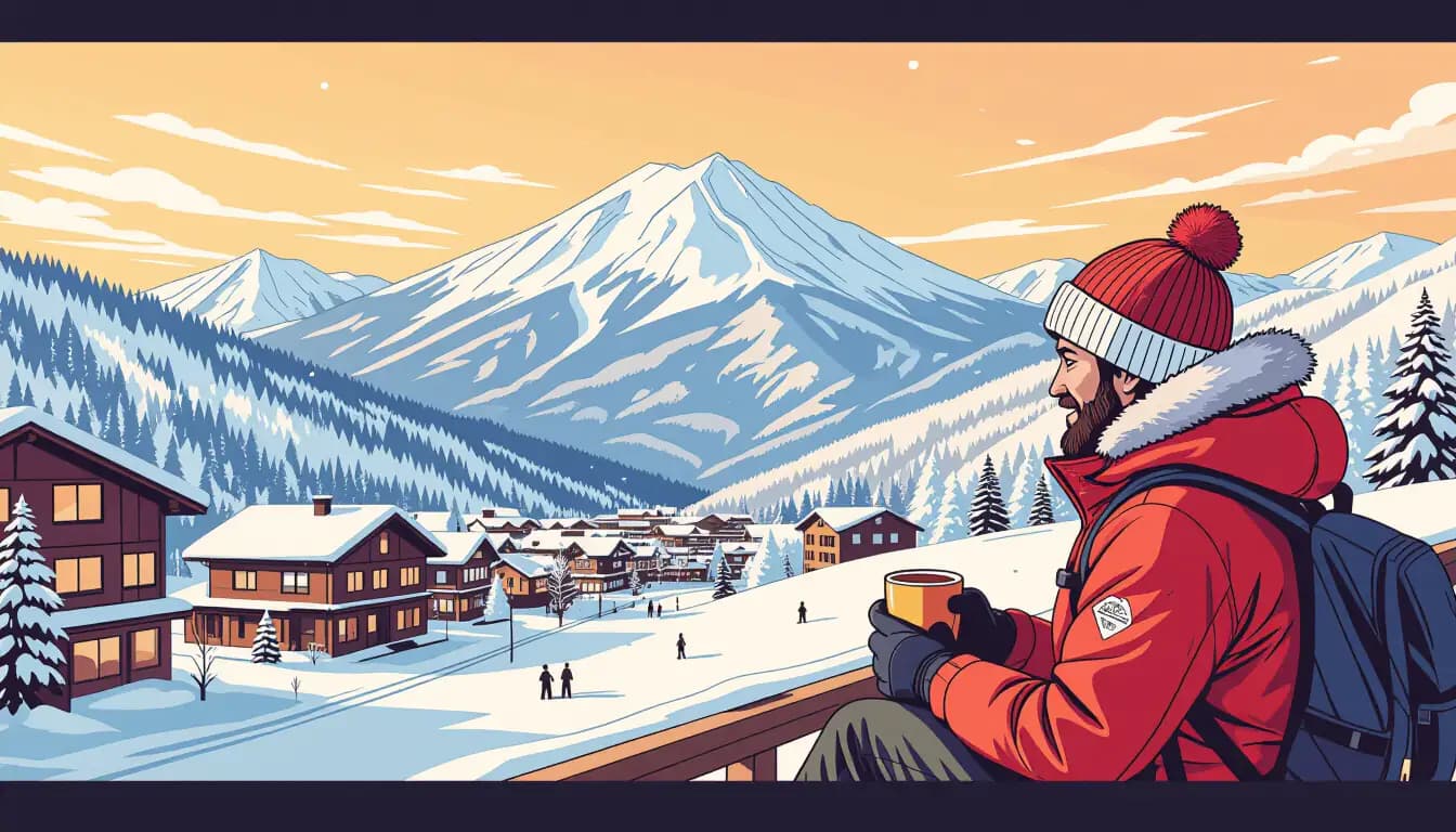 Hakuba village and the Japanese Alps in Nagano during winter