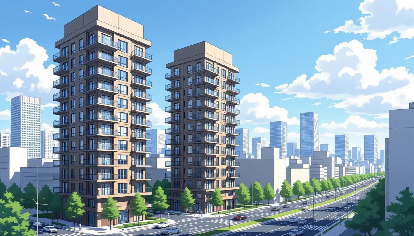 Nagoya city skyline with modern condominiums and investment overview