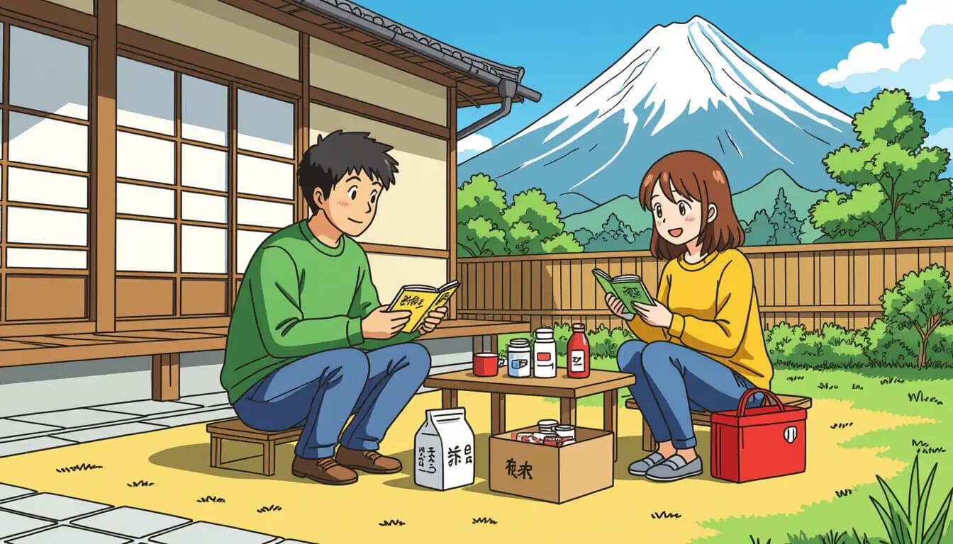 Japanese hazard map showing flood and earthquake risk zones