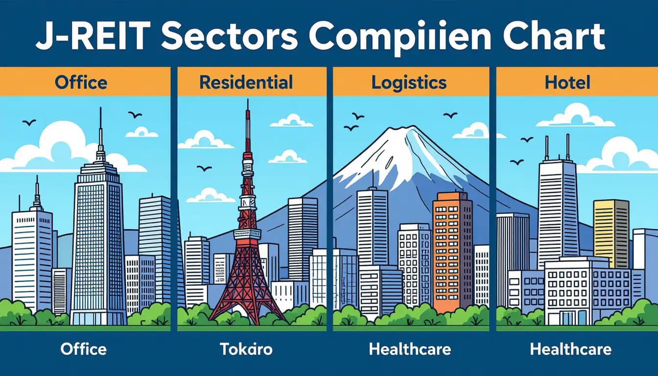 The 7 Major J-REIT Sectors Explained - illustration for Types of J-REITs: Sector Comparison and Analysis